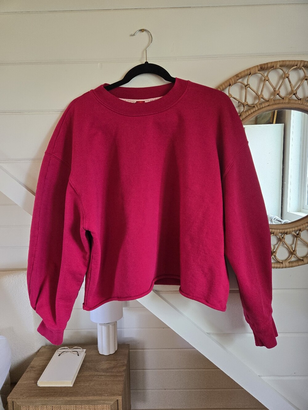 Left On Friday Magenta Crewneck Sweater And Pants Set